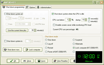 AMP WinOFF: Programa para programar el encendido y apagado de tu ordenador