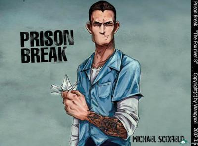 Las caricaturas de los personajes de Prison Break