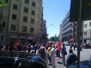 Manifestación en el Hospital Clinic en Barcelona