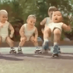 Bebés en patines